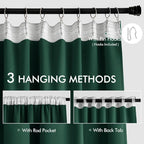 MIULEE Christmas Hunter Green Back Tab Blackout Curtains 84 Inch Length 2 - Image 3