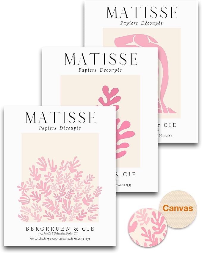 HesenDot Unframed Matisse Pink Wall Art, 12x16in Canvas Prints Poster, by HesenDot
