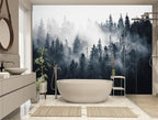 XMPMBM-Foggy Forest Fabric Wallpaper Pine Forest Living Room Bedroom Bathroom - Image 2