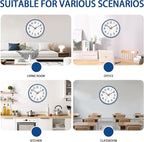 HZDHCLH Wall Clock Blue, Silent Wall Clocks Battery Operated 8 Inch Modern Non - Image 5