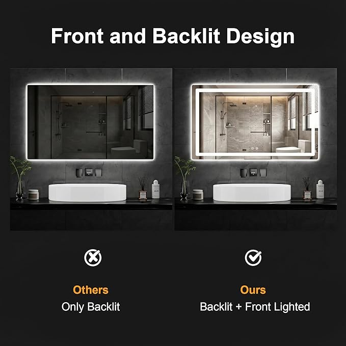 AMOISE LED Bathroom Vanity Mirror - Image 3