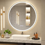 BEAUTYPEAK 24x24 LED Round Bathroom Mirror by BEAUTYPEAK