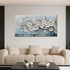 Anolyfi White Textured Flowers Wall Art - Image 6