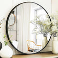 Sunniry Round Mirror 28 inch, Round Black Mirror, Circle Bathroom Mirrors Metal by Sunniry