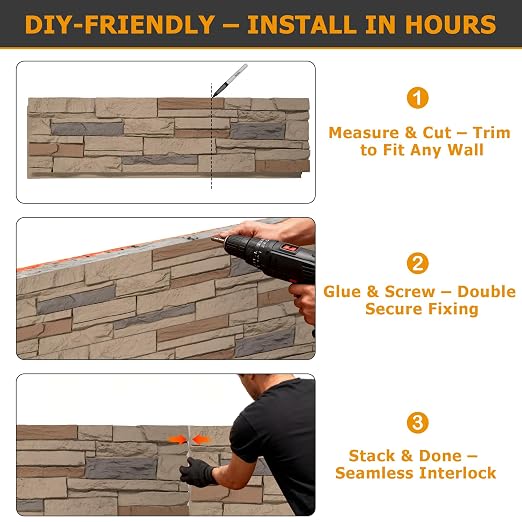 ROOMTEC 6-Packs Faux Stone Wall Covering Panels - Image 6