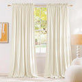 NICETOWN Ivory White Winter Velvet Curtains by NICETOWN