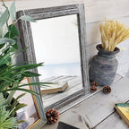 AAZZKANG Rustic Mirror Wood Framed Wall Mirrors Large 20"x16" Rectangle - Image 6
