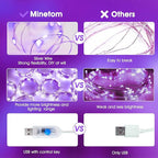 Minetom Halloween Purple Curtain Lights, 300 LED Dimmable Fairy Lights - Image 4