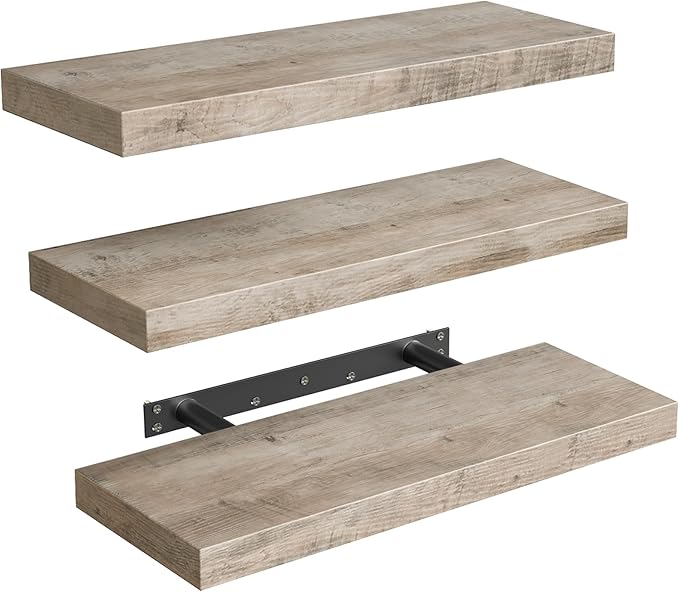 RALGEND Floating Shelves for Wall, 1.5" Thick Wall Shelf Set of 3 by RALGEND