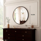 HARRITPURE Round Mirror 19.6 Black Wall Mounted Circle Mirrors Vanity Mirror - Image 4