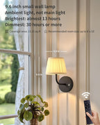 PUSU LED Cordless Black H9.6 inch Small Wall Sconces Set of 2, Rechargeable - Image 2