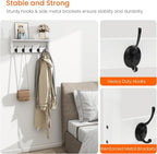 Homode Wall Shelf with Hooks, Coat Rack Wall Mount with Pegs, Hanging Entryway - Image 5