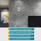 Large Metal Decorative Wall Clocks Silent Non-Ticking, Bling Shining Modern Art - Image 6
