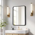 USHOWER Black Bathroom Mirror for Over Sink 22 x 30 Inch, Matte Black Rectangle - Image 8
