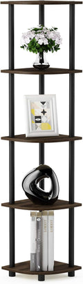 Furinno TURN-N-TUBE Corner Shelf, 5-Tier Corner Bookshelf, Open Storage Shelves by Furinno-FitsYourSpaceFitsYourBudget
