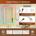 24x36 Inch Gold Framed LED Bathroom Mirror - Image 9