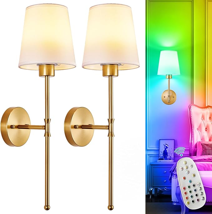 Depuley Battery Operated Wall Sconce: Set of 2 Wireless Wall Lights by Depuley