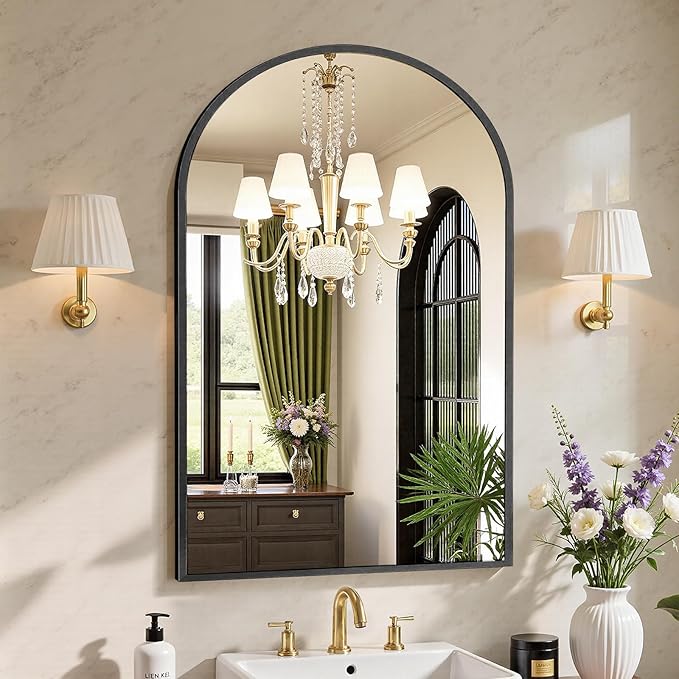 Sweetcrispy 26"x39" Arched Black Bathroom Mirrors - Image 7