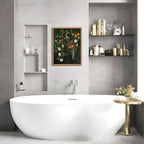 Floating Framed Floral Shower Wall Art, Vintage Botanical Flower Canvas Print - Image 5
