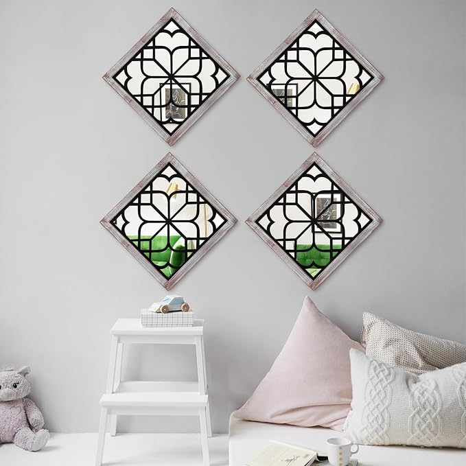 ZEXUIRU 4 Set. Rustic Wall Mirrors - Image 5