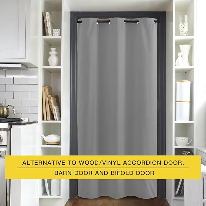 NICETOWN Faux Folding Accordion Doors, Front Door Curtains, Privacy Blackout - Image 4