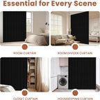 AJAZZ Blackout Accordion Door Curtain 98"x78" Black - Image 5