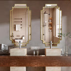 HQiJun Wall Mirror Full Length, Scalloped Beveled Polished Decorative Mirrors - Image 2