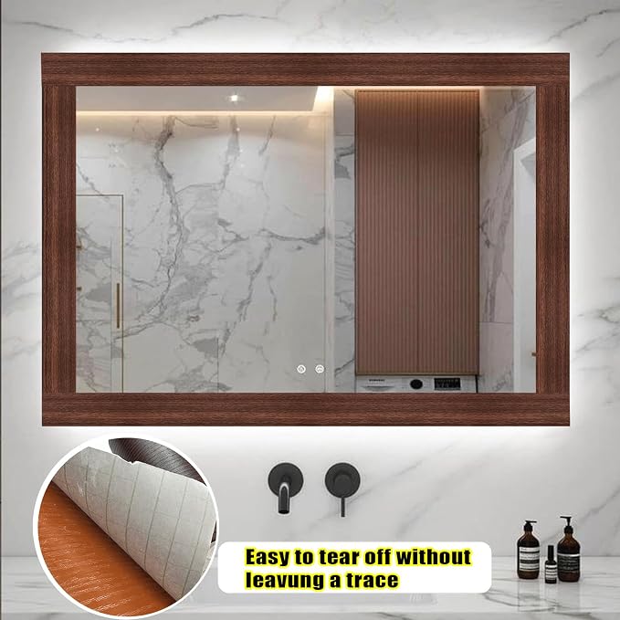 Teemall 10M Black Wood Grain Removable PVC Waterproof Border Wall Decor - Image 6
