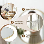 NEWBULIG 36 Inch Round Wall Mirror, Bathroom Mirror - Image 4
