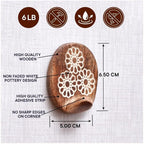 Indian Shelf 6 Lb- 6 Pieces Decorative Wood Adhesive Wall Hooks–Boho Peel and - Image 7