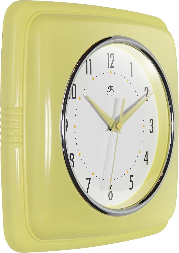 Infinity Instruments Retro Wall Clock – 9-Inch Square, Silent & Non-Ticking – - Image 2