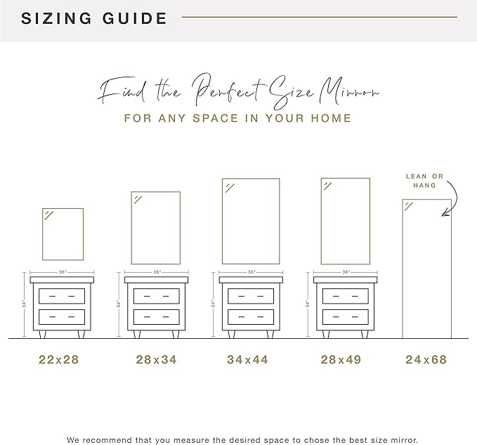 MCS Simplicity 22x28 Large Wall Mirror, Vertical & Horizontal Wall Hanging - Image 7