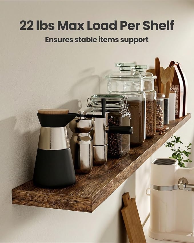 AMADA HOMEFURNISHING 35.4" L Floating Shelves, Wall Shelves Set of 3 - Image 5