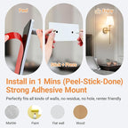 Peel and Stick Wall Sconces, Stick On Wall Sconce Set of 2, Battery Operated - Image 3