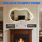 Irregular Led Backlit Bathroom Mirror -24"x36" Single Piece, Asymmetrical Cloud - Image 7