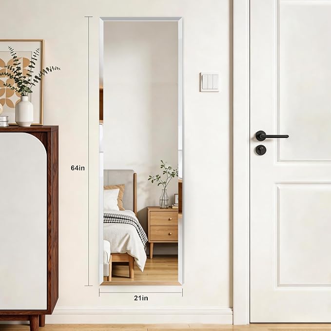 Frameless Mirror Full Length 64”x21”| Wall Mount Mirror Full Length Beveled - Image 2