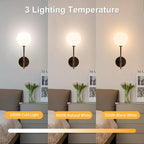Brown Gold Battery Operated Wall Sconces Set of 2, Rechargeable Wireless Wall - Image 4