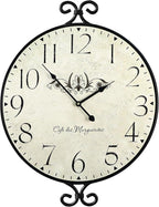 24 Inch Large Farmhouse Wall Clock, Wrought Iron Frame - Image 7