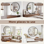 NEWBULIG 30 Inch Round Wall Mirror, Bathroom Mirror - Image 6