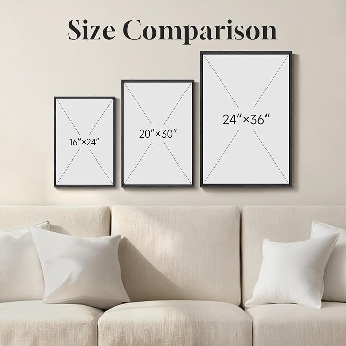 Framed Abstract Beige Black Wall Art - Image 7