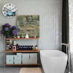 Bathroom Wall Clock, Rustic Style Waterproof Glass Shower Clock Wall Clock - Image 4
