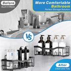 EUDELE Adhesive Shower Caddy, 5 Pack Rustproof Stainless Steel Bath Organizers - Image 3