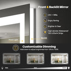 Briivue 68x40 Inch LED Bathroom Mirror - Image 3