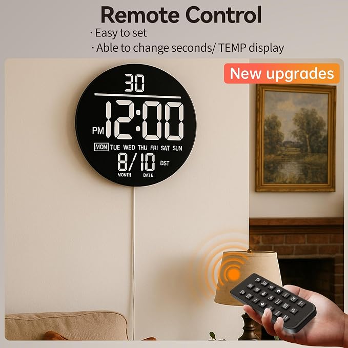 JALL 10" Large Digital Wall Clock - Image 2