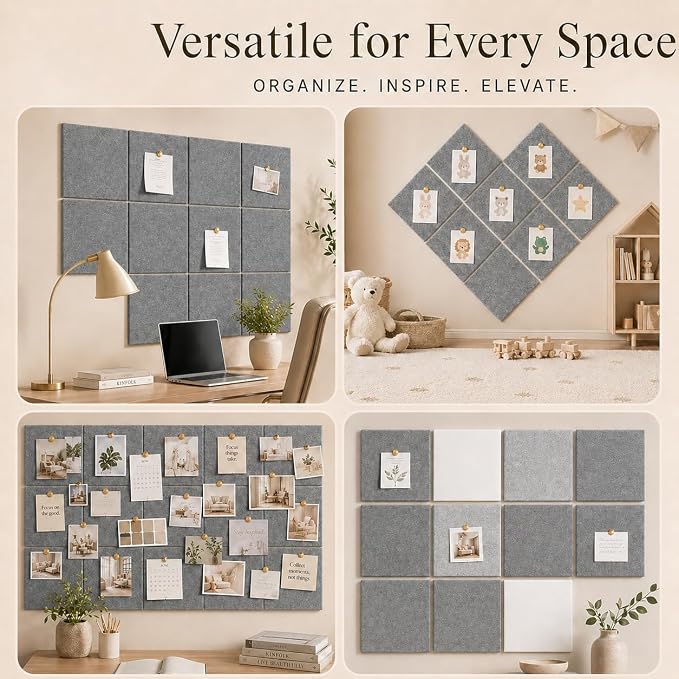 Large Cork Boards for Walls – 48" x 36" Self Adhesive Felt Wall Tiles - Image 6