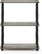 Furinno 18029GYW/BK Turn-N-Tube 3-Tier Compact Multipurpose Shelf Display Rack - Image 5
