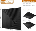 WOWSTAR 12-Pack 3D Wall Panels 19.7" x 19.7", Modern Black Wall Covering - Image 5