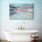Goldfoilart Beach Abstract Wall Art Teal Green and Gold Decor Ocean Canvas - Image 6