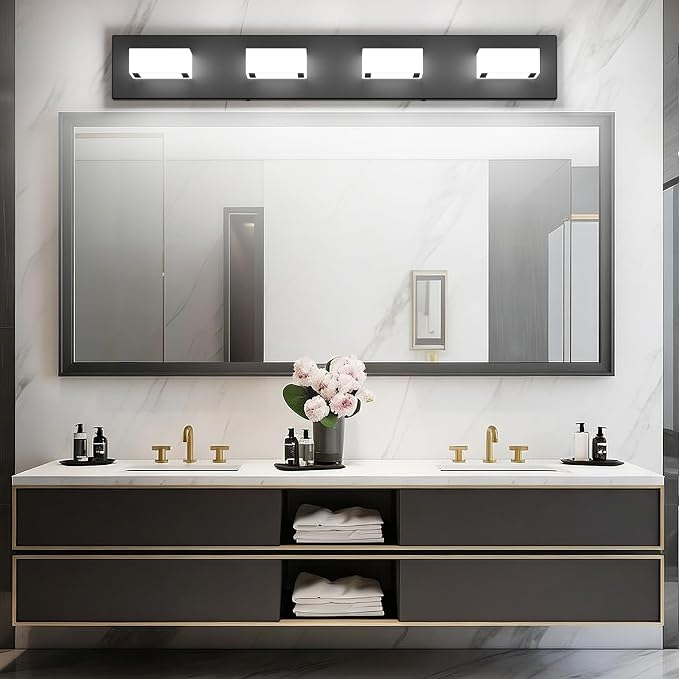 Ralbay Black Bathroom Vanity Lights 30inch Metal Acrylic LED Modern Bathroom - Image 2