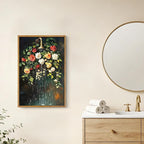 AtterrirArt Framed Vintage Bathroom Wall Art, Moody Roses Botanical Canvas - Image 5